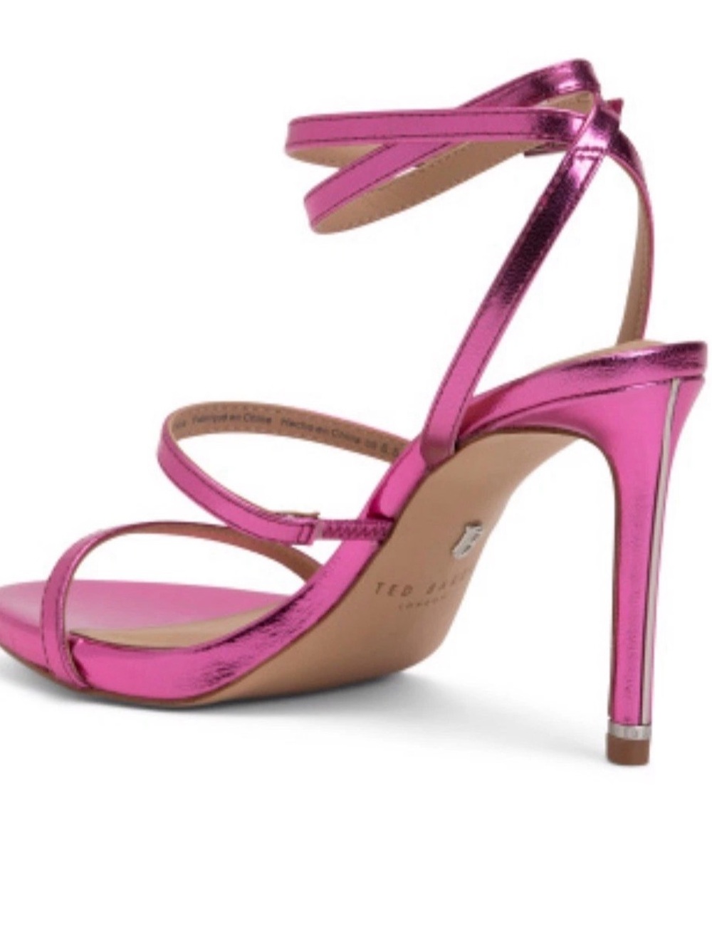 Ted Baker Metallic Fuchsia Strappy Stiletto Sandal - Picture 2 of 10